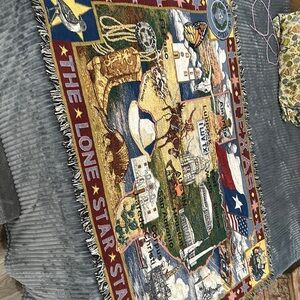 Texas Themed Tapestry Throw Blanket